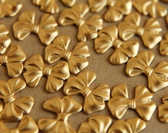 10 pc. Small Raw Brass Bows: 10.5mm by 18mm - made in USA | RB-031