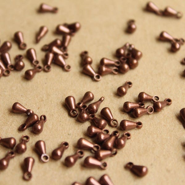 100 pc. Antique Copper Plated Drop End Pieces  | FI-372