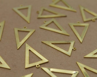 10 pc. Inverted Triangle Charms, Gold Plated, 28mm x 18mm | MIS-173**