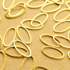 50 pc. Gold Plated Brass Oval Links: 16mm by 9mm | FI-604