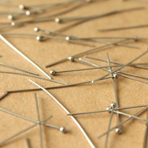 50 pc. Stainless Steel Ball End Headpins, 40mm long 21 gauge | FI-637