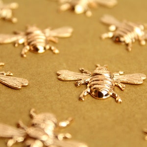 2 pc. Medium Rose Gold Plated Brass Queen Bees: 26mm by 16mm made in USA ROS-178 image 3