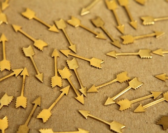 14 pc. Simple Raw Brass Arrows: 18mm by 4mm - made in USA | RB-289