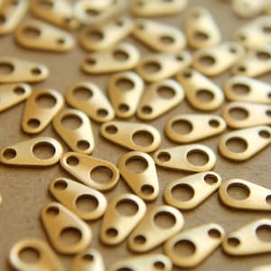 24 pc. Raw Brass Chain Tabs: 7mm by 4mm made in USA RB-143 image 1