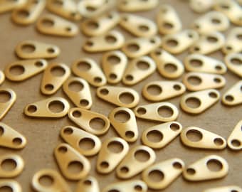 24 pc. Raw Brass Chain Tabs: 7mm by 4mm - made in USA | RB-143