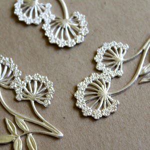 1 pc. Large Silver Plated Brass Dandelion Stamping: 50mm by 35mm - made in USA | SI-034