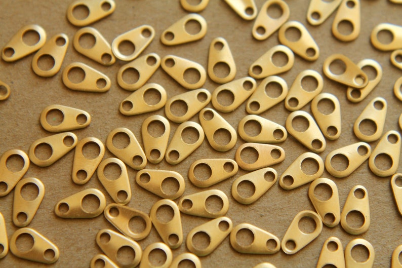 24 pc. Raw Brass Chain Tabs: 7mm by 4mm made in USA RB-143 image 3