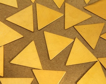 8 pc. Medium / Large Raw Brass Triangles: 25mm by 25mm - made in USA | RB-266