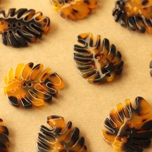 6 st. Schildpad Monstera Leaf Charms, 27 mm bij 22 mm | MIS-478