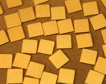 20 pc. Tiny Raw Brass Squares: 7mm by 7mm - made in USA * Also available in 100 piece * | RB-014