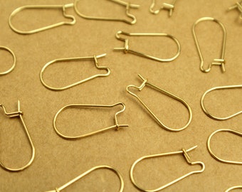 6 pc. Gold Stainless Steel Kidney Earwires 20mm | FI-067