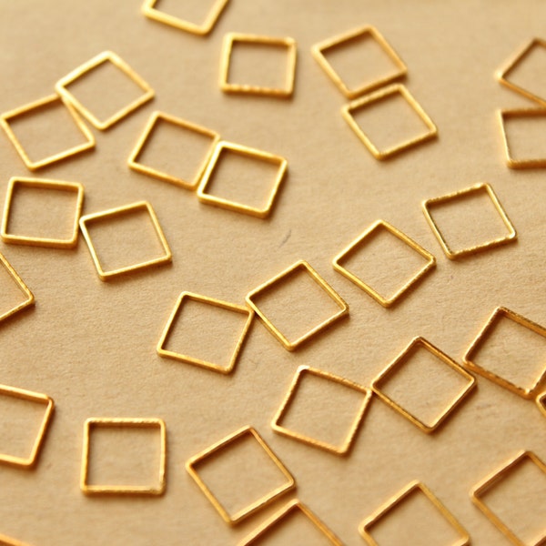 50 pc. Gold Plated Square Links: 8mm by 8mm | FI-359