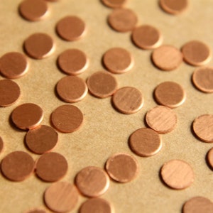 36 pc. Tiny Raw Copper Circles: 5mm diameter - made in USA | RB-489