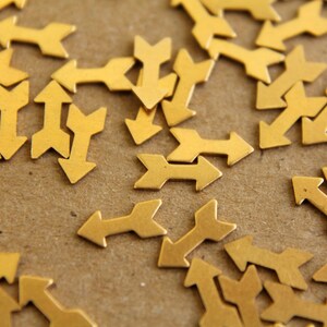 24 pc. Tiny Raw Brass Arrows: 8mm by 3.9mm - made in USA | RB-017