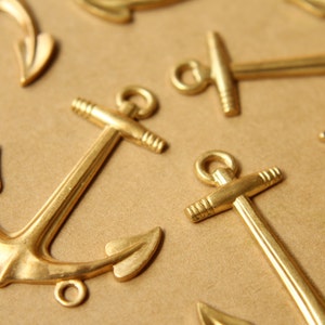 1 pc. Large Heavy Raw Brass Anchor Connectors: 44 by 34.5mm - made in USA | RB-545