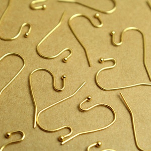 20 pc. Gold Stainless Steel Ball End Earwires 20mm long FI-570 image 3