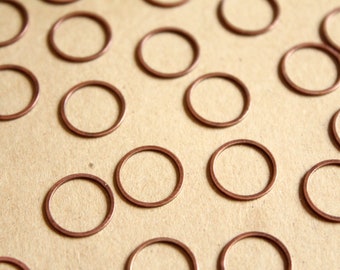 100 pc. Antique Copper Plated Circle Links: 12mm diameter | FI-470