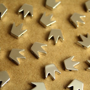 10 pc. Silver Plated Brass Crown Beads, 8mm by 7.5mm | FI-536