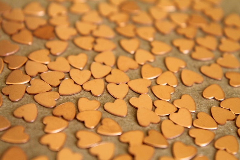 24 pc. Tiny Raw Copper Heart: 5mm by 6mm made in USA RB-273 image 2