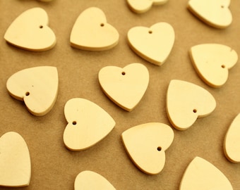 30 pc. Wood Heart Beads, 19mm by 19mm | MIS-295