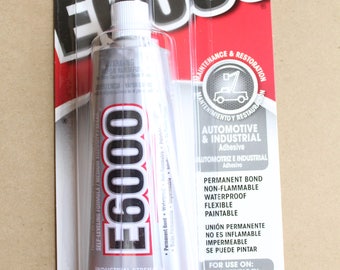 E-6000 Industrial Strength Adhesive, Permanent Bond, Waterproof, 2oz