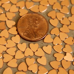 24 pc. Tiny Raw Copper Heart: 5mm by 6mm made in USA RB-273 image 3