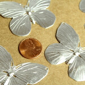 1 pc. Silver Plated Brass Butterfly Stamping: 52mm by 38mm made in USA SI-299 image 4