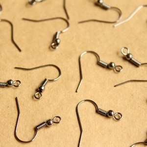 100 pc. Gunmetal Plated Fishhook Earwires 18mm long | FI-258