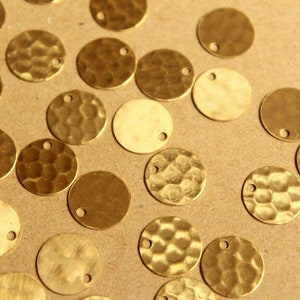 16 pc. Raw Brass Hammered Circle Charms: 11mm in diameter made in USA RB-893 image 2