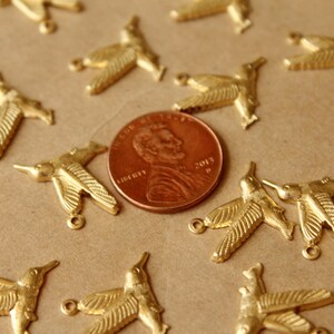 14 pc. Raw Brass Hummingbird Charms: 19mm by 16mm made in USA RB-746 image 5