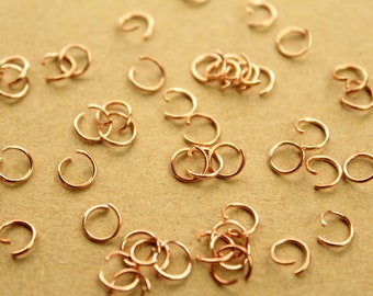 50 pc. 6mm Rose Gold Plated Stainless Steel Open Jumprings | FI-079*