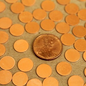 12 pc. Small Raw Copper Circles: 10 mm diameter made in USA RB-282 image 3