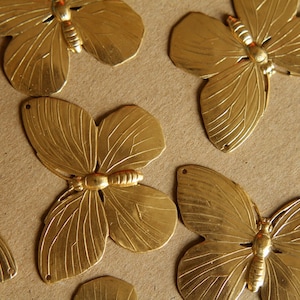 1 pc. Raw Brass Butterfly Stamping: 52mm by 38mm - made in USA | RB-121