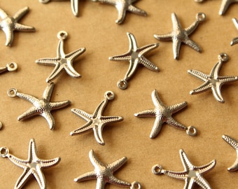 10 pc. Stainless Steel Starfish Charms, 17.5mm by 15.5mm | MIS-518