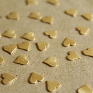 12 pc. Raw Brass Frosted Hearts: 8mm by 8mm made in USA RB-1053 image 3