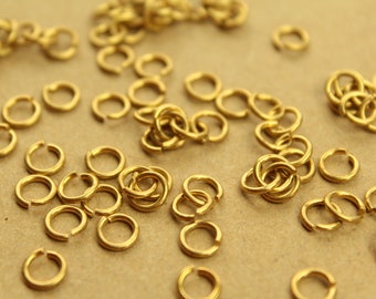 100 pc. 6mm Raw Brass Open Jumprings, 18 gauge | FI-024*