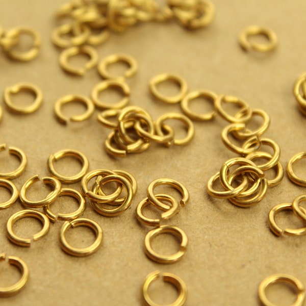 100 pc. 6mm Raw Brass Open Jumprings, 18 gauge | FI-024*