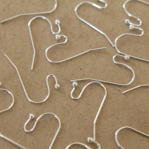 50 pc. Silver Plated Ball End Earwires 22mm long FI-065 image 1