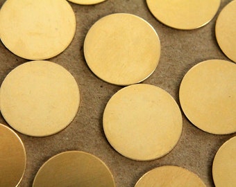 8 pc. Medium Raw Brass Circles: 22mm diameter - made in USA | RB-139