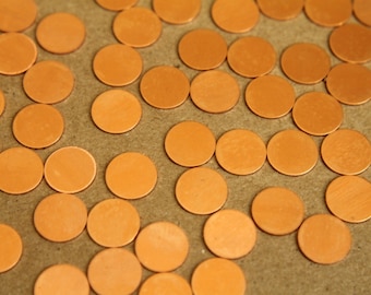 12 pc. Small Raw Copper Circles: 10 mm diameter - made in USA | RB-282