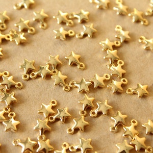 15 pc. 18K Gold Plated Tiny Star Charms, 7mm x 4.5mm | MIS-280*