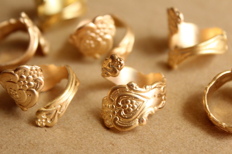 1 pc Raw Brass Adjustable Spoon Rings RB-559