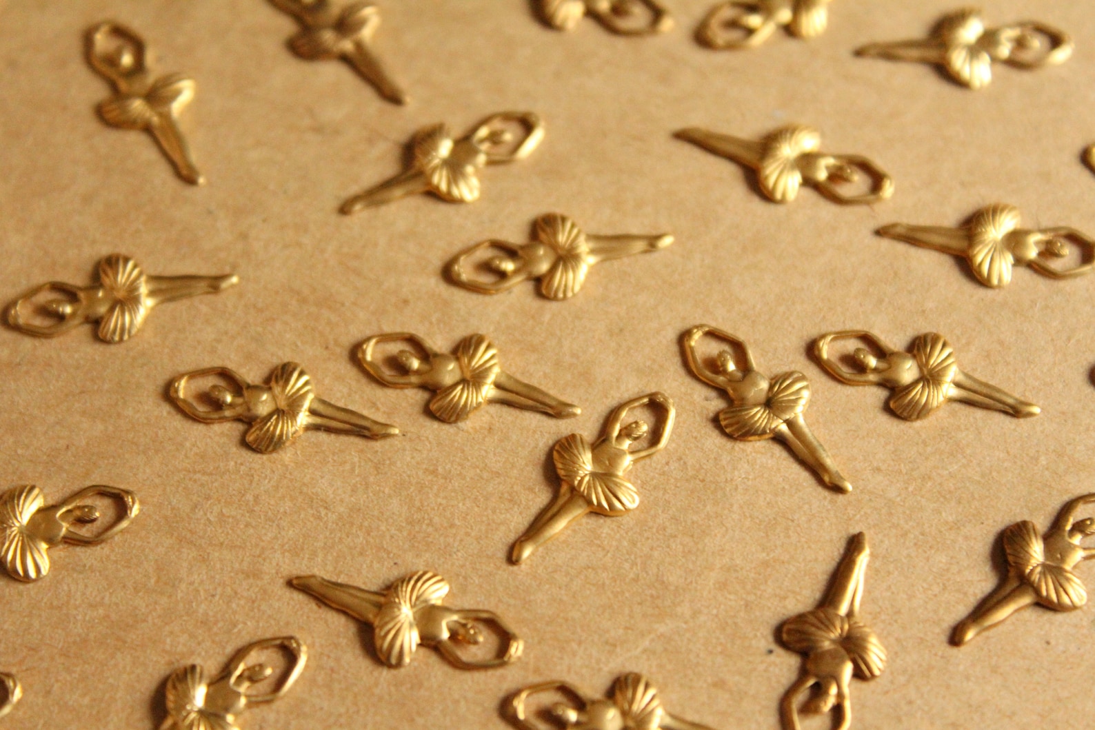 20 pc. raw brass ballet dancer / ballerina stampings : 16mm by 7mm - made in usa | rb-1097