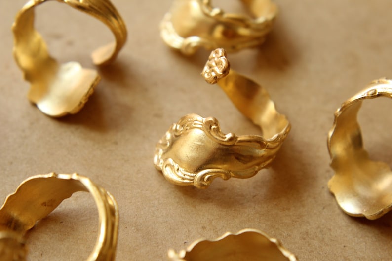 1 pc Raw Brass Adjustable Spoon Rings RB-559