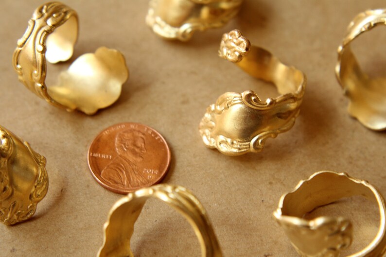 1 pc Raw Brass Adjustable Spoon Rings RB-559