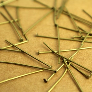 100 pc. Antique Bronze Headpins, 32mm long 21 gauge | FI-542