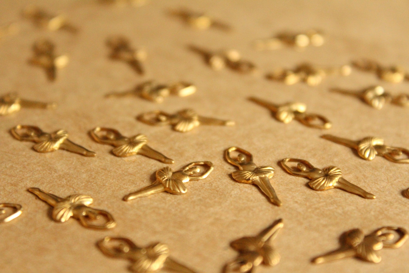 20 pc. raw brass ballet dancer / ballerina stampings : 16mm by 7mm - made in usa | rb-1097