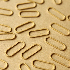 100 pc. Raw Brass Stretched Oval Links: 19mm by 7mm FI-199 image 1