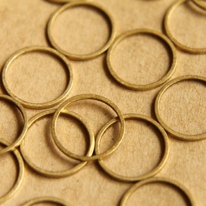 50 pc. Raw Brass Circle Links: 14mm diameter | FI-160