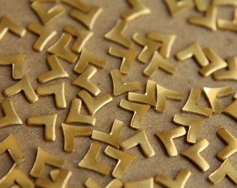 24 pc. Tiny Raw Brass Chevron Stampings : 6mm by 4mm  - made in USA | RB-188